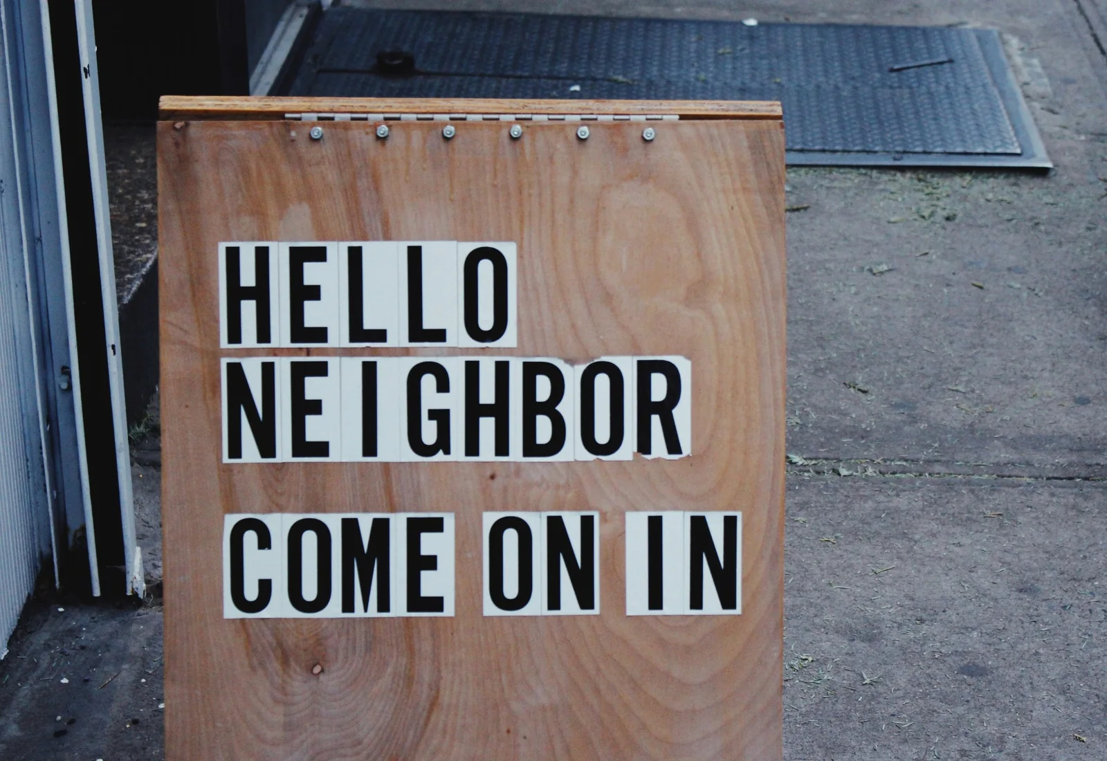 Hello Neighbor Sign at Praise Fellowship Church of God, Church in Fayetteville, NC